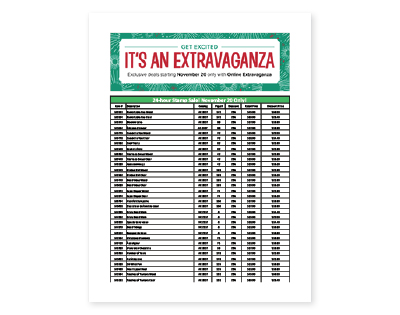Extravaganza List 